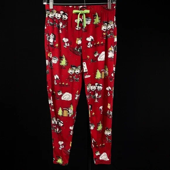 Peanuts Christmas Plush Joggers Pajama Pants - Picture 5 of 6